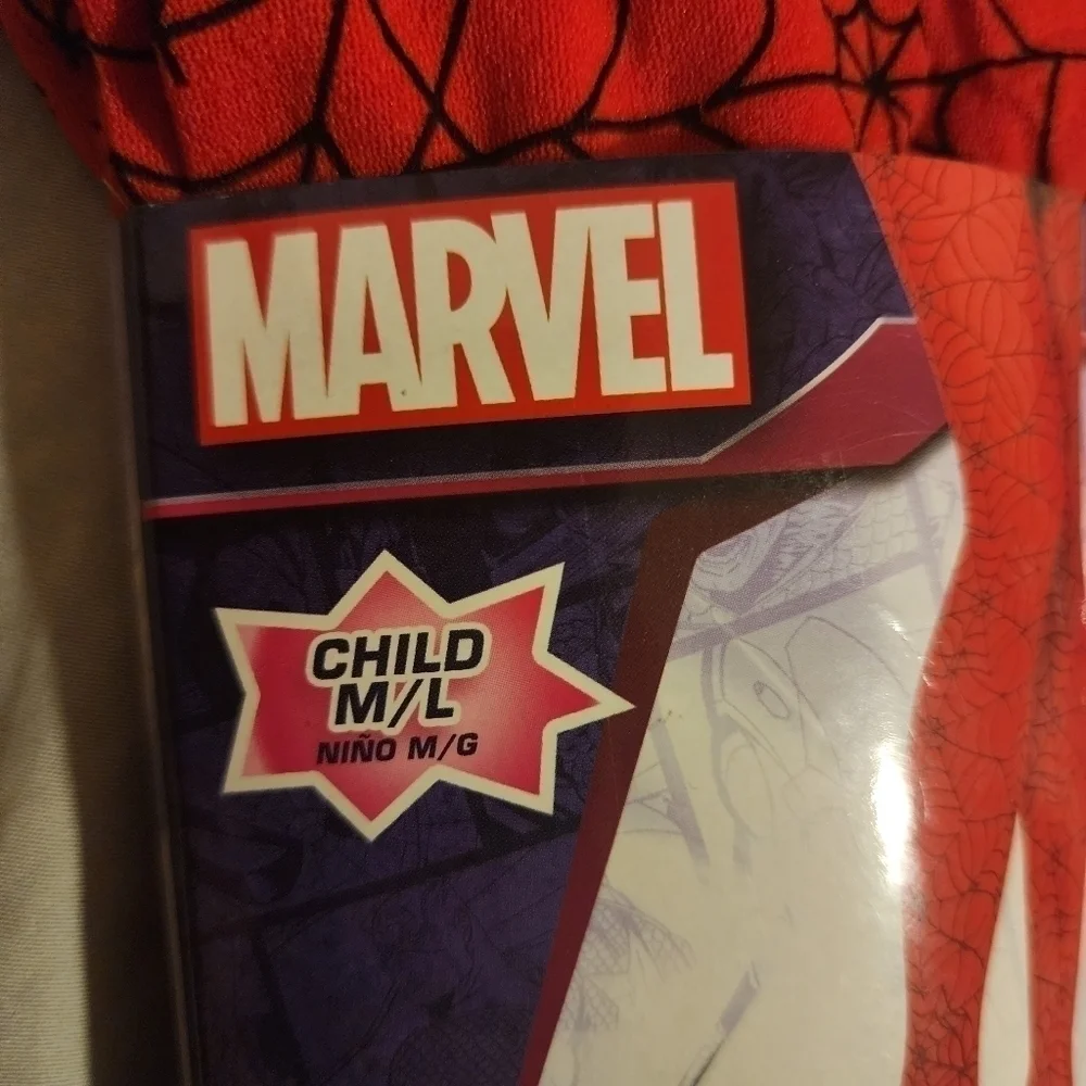 NWT Marvel Spider-Girl Tights Girl's M-L Red Spiderweb Halloween Costume Cosplay